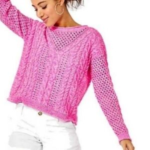 Lilly Pulitzer Maxcy Sweater in Plumeria Pink Pearl XXS